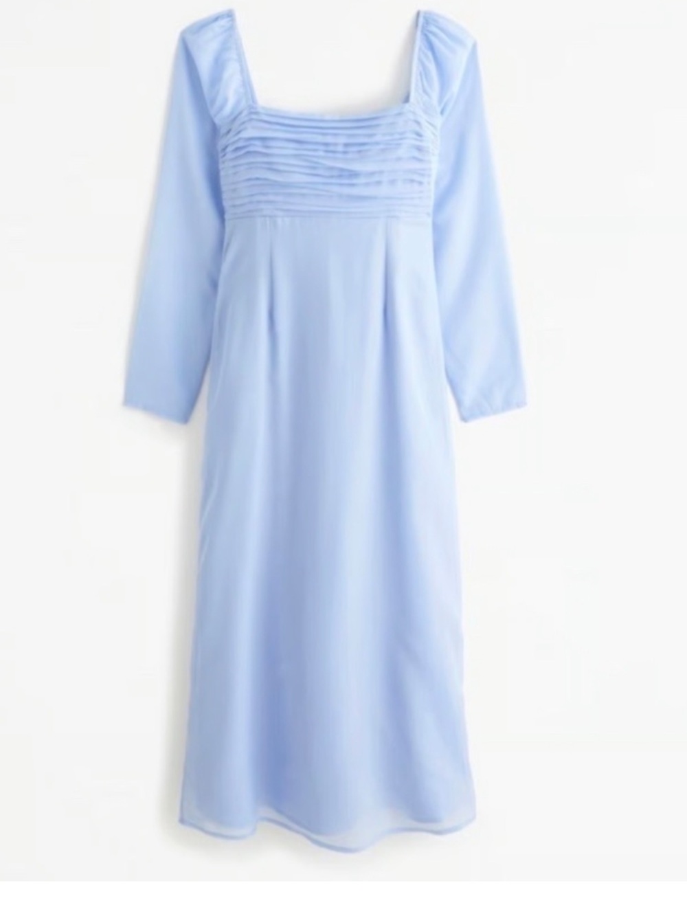 Abercrombie & Fitch NWOT Emerson Pale Blue Long Sleeve Square Neck Midi Dress